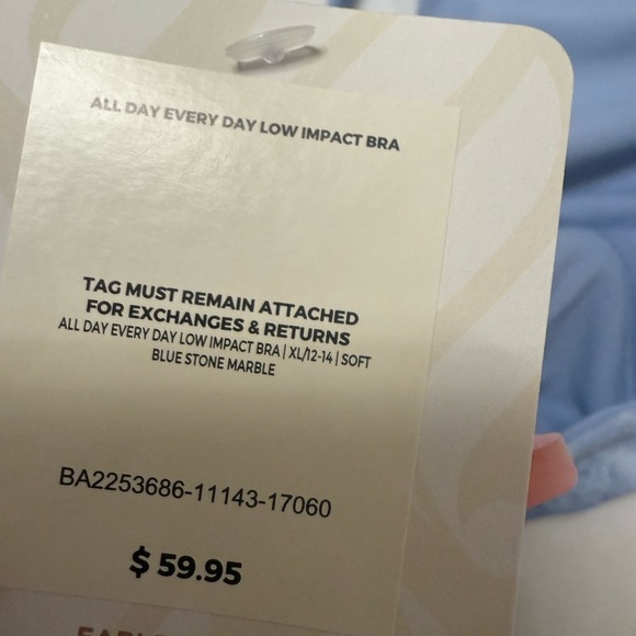 Fabletics ALL DAY EVERY DAY LOW IMPACT BRASOFT BLUE STONE MARBLE - Picture 9 of 9